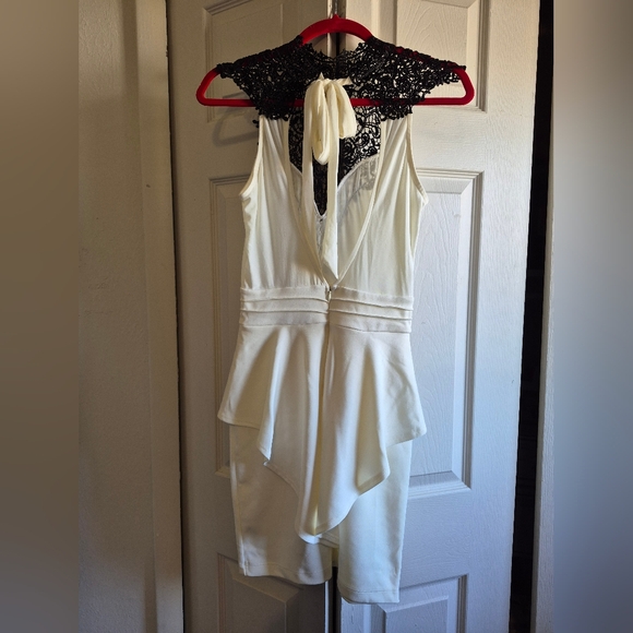 NEW PICS ADDED!!! RICKETY RACK Lace High Neck Peplum Bodycon Dress - Picture 9 of 9